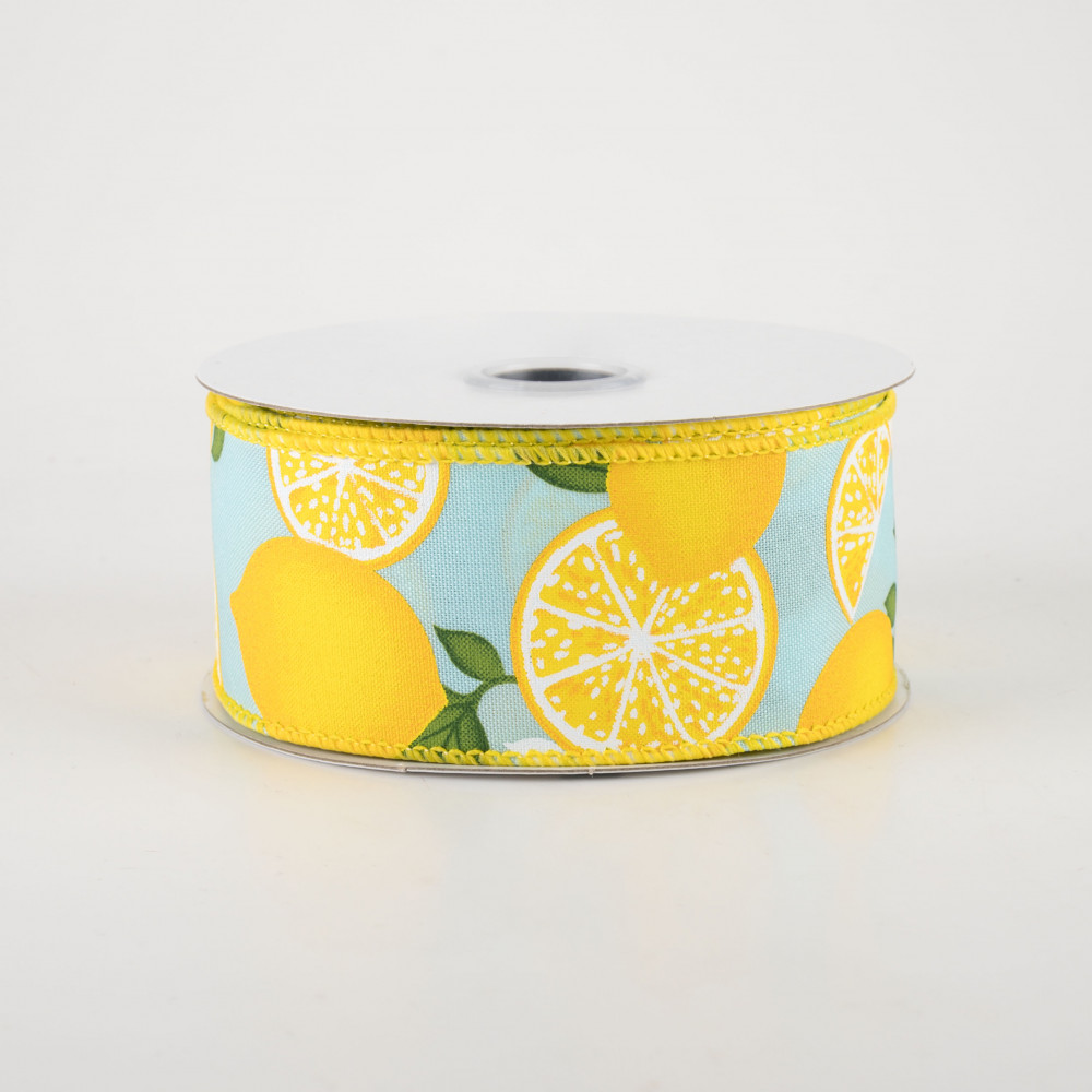 2.5 Linen Lemon Flower Ribbon: Natural (10 Yards)