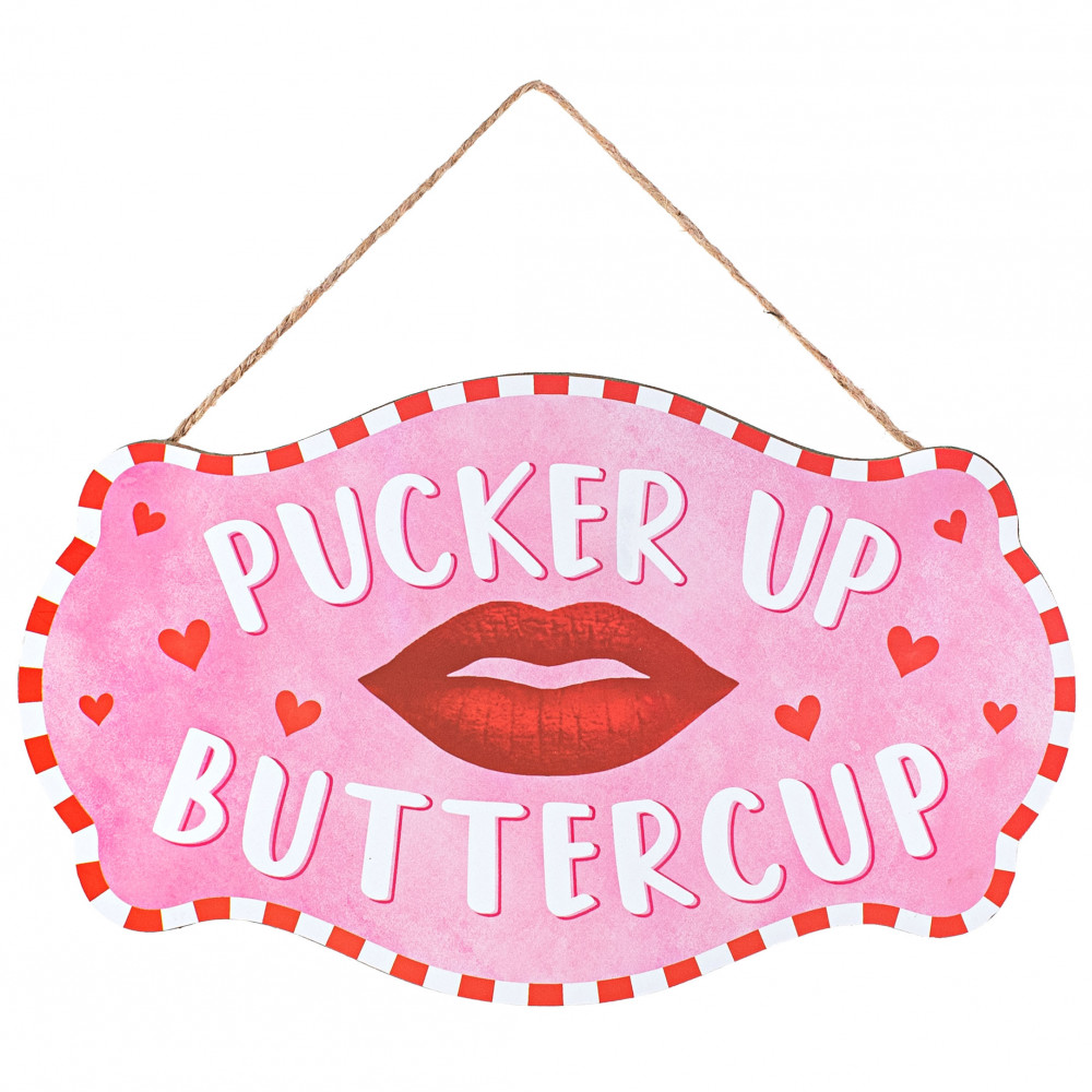 12 Pucker Up Buttercup Lips Sign [AP7172] 
