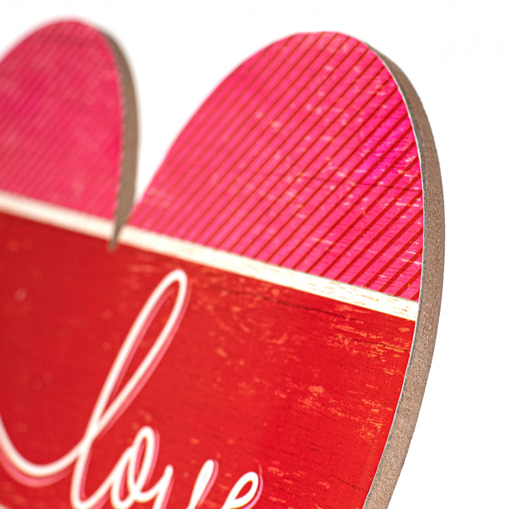 12 Wooden Heart Sign: Love Pattern Heart [AP8590] 