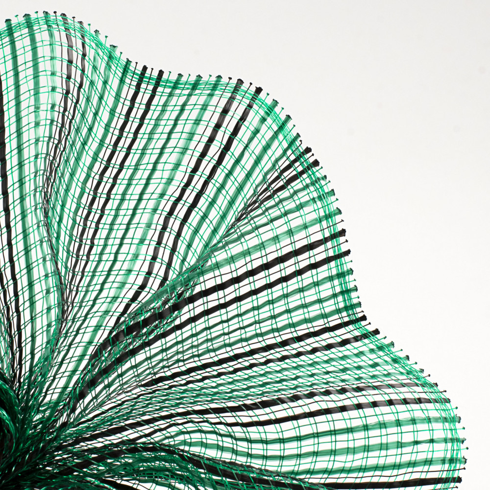 Hunter & Light Green Striped Deco Mesh Craft Ribbon 21 x 40 Yards