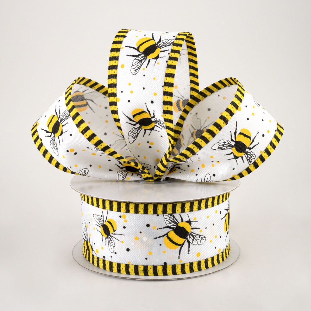 Bumble Bees Ribbon Wire Edge