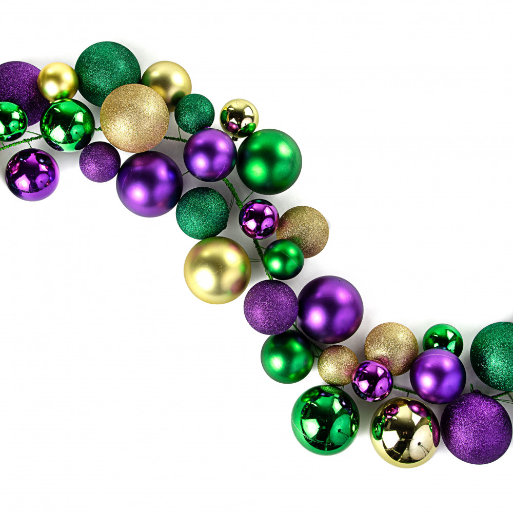 6 Purple, Green and Gold Swirl Ornament (Each) – Mardi Gras Spot