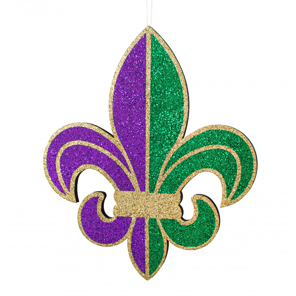 Mardi Gras Fleur De Lis Sequin Applique/Patch - Purple Multi