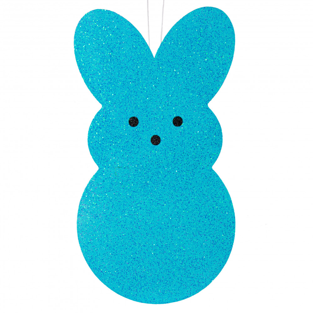 20 Glittered Polyfoam Sugar Bunny Turquoise Ms167440