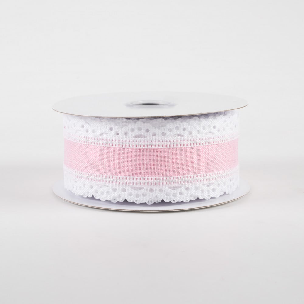 Light Pink Ribbon, Wired Edge Ribbon / 1.5 Ribbon by the Yard / Wreath and  Bow Supplies