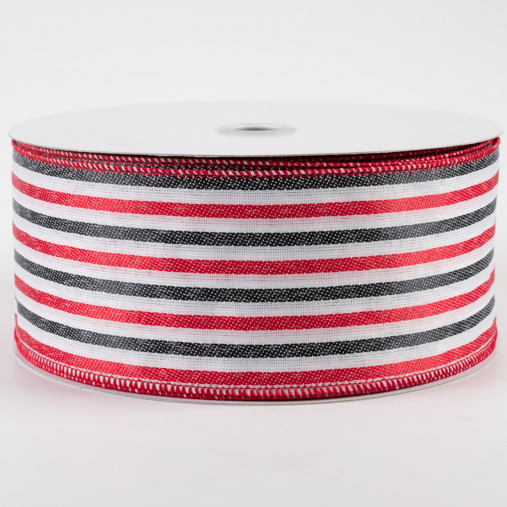 2.5 Vertical Stripe Ribbon: Red/White
