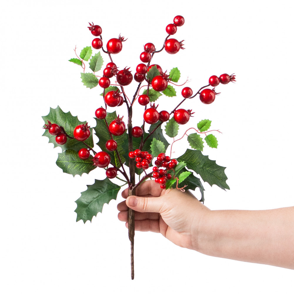 Decorative Flowers Christmas Berries Holly Red Berry Picks