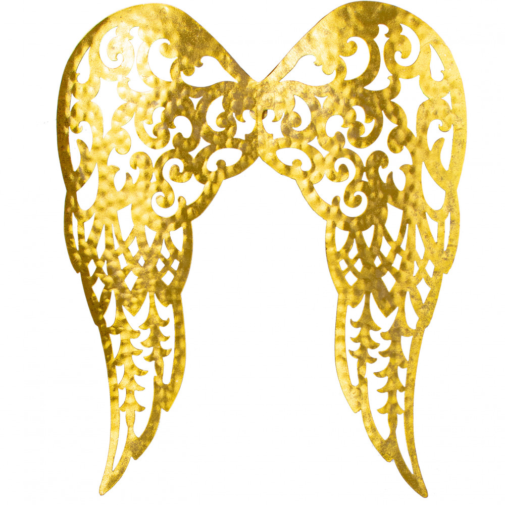 12 VTG Miniature Gold Metal Filigree Angel Wings for Crafts