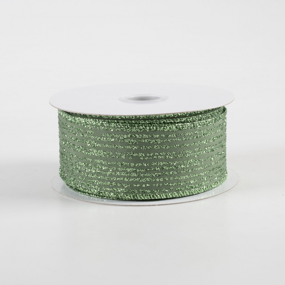 1.5 Eday Plaid Ribbon: Sage Green & White (10 Yards) [Q921309-08] 