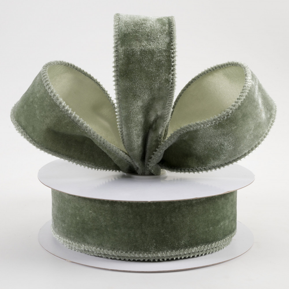 Apple Green Velvet Ribbon With Fall Plaid Back – Blanc Box