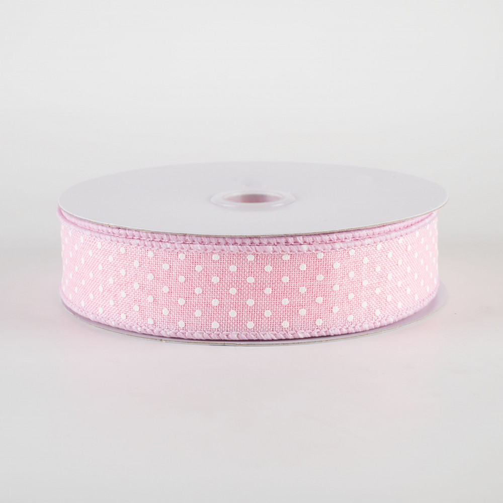 7/8 Swiss Dots Ribbon: Light Pink & White (10 Yards) [RG0765115] 