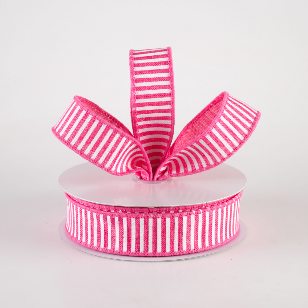 1.5 Floral Lines Ribbon: White/Pink - 10Yds (RGA17551X) – The Wreath Shop