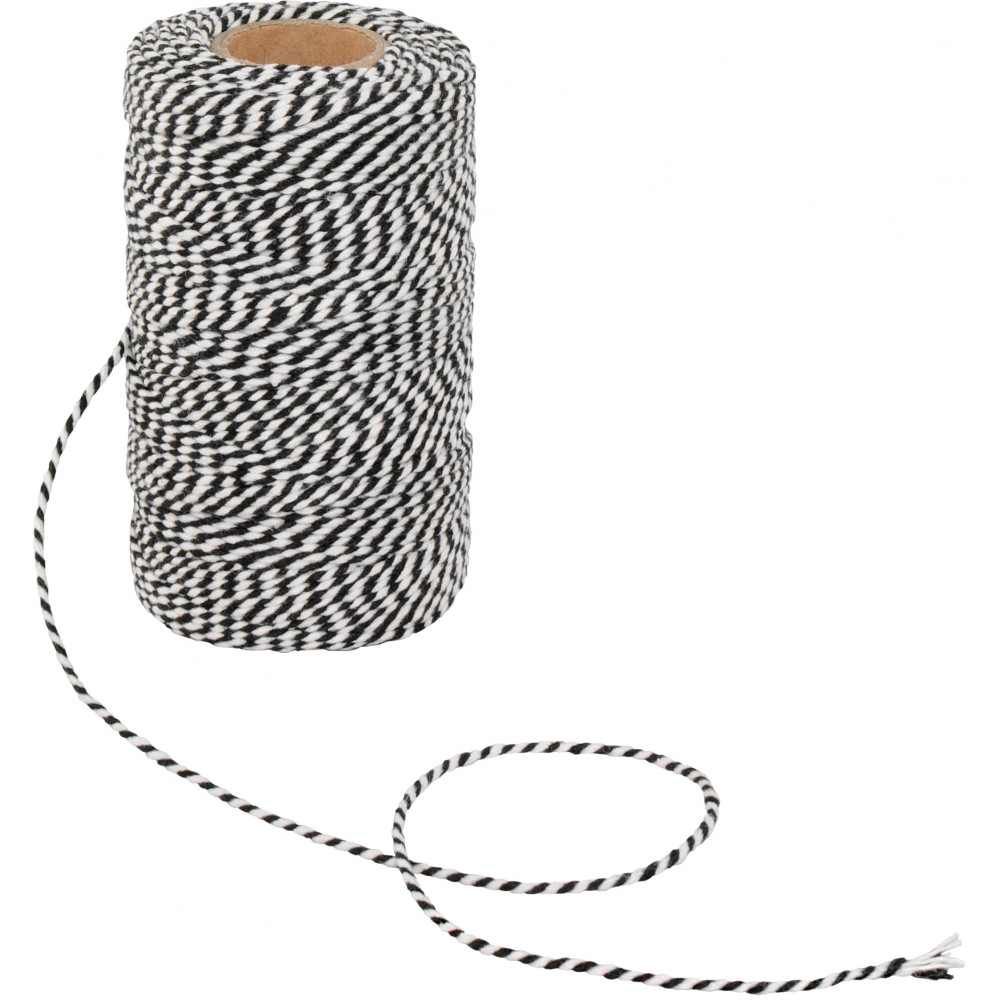 Baker's Twine 10-meter String Twine, Black and Pink, 2 Mm Thick 2 Strands 