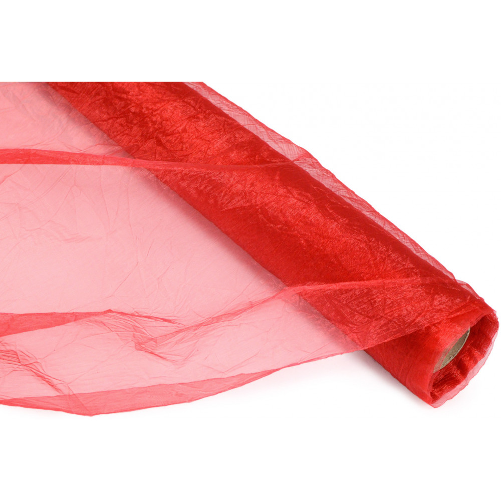 24 Crinkle Sheer Fabric Roll: Red (10 Yards)