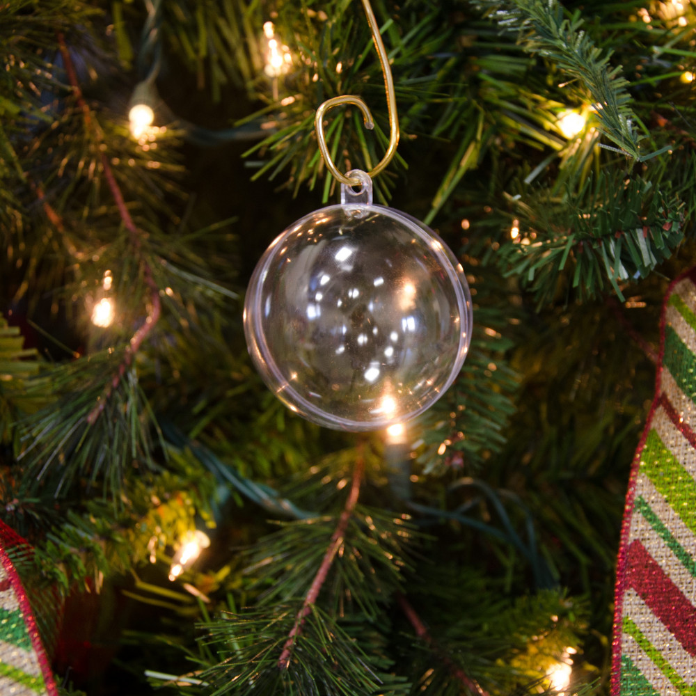 100mm Clear Fillable Ball Ornament: Set of 12