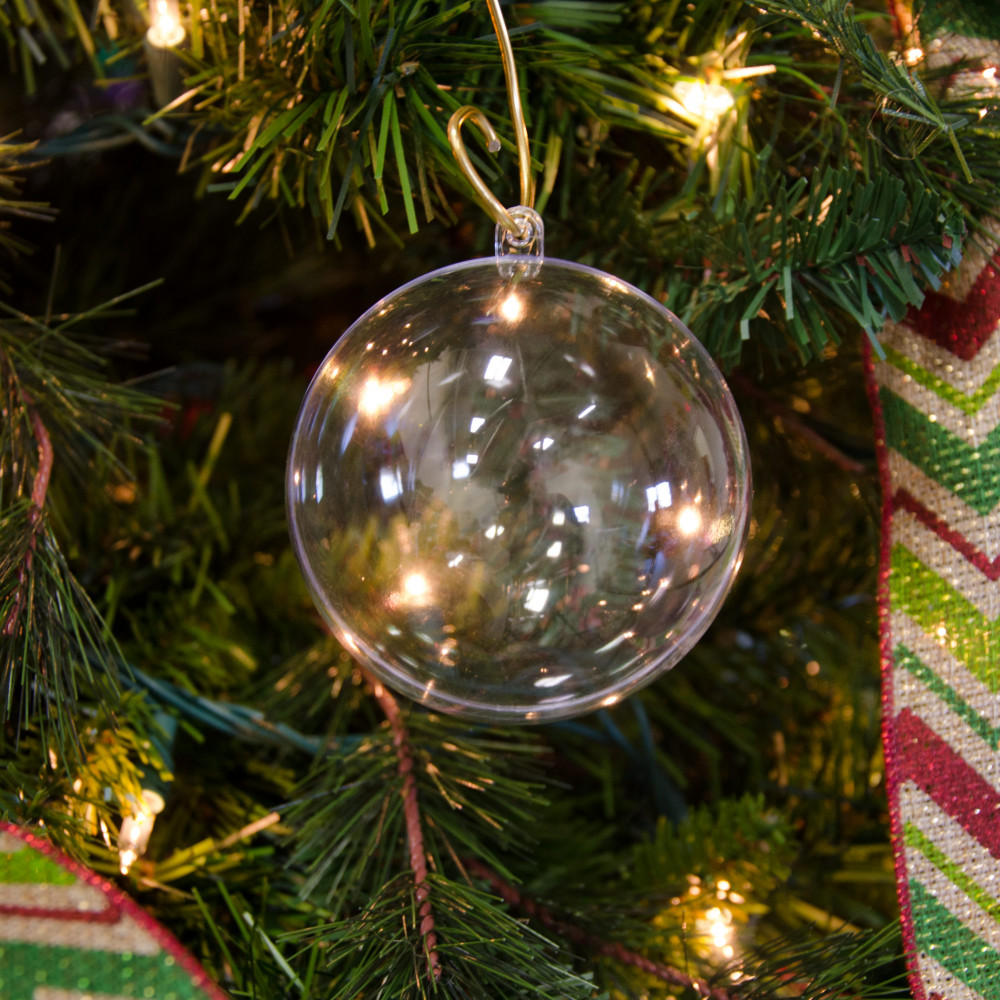 80MM Clear Fillable Ball Ornament: Set of 12 [3625-CLEAR] - CraftOutlet.com