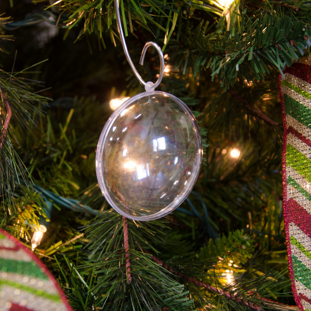 70 MM Clear Plastic Ornament Ball, Fillable Favors, Christmas Decoration 12  Balls 