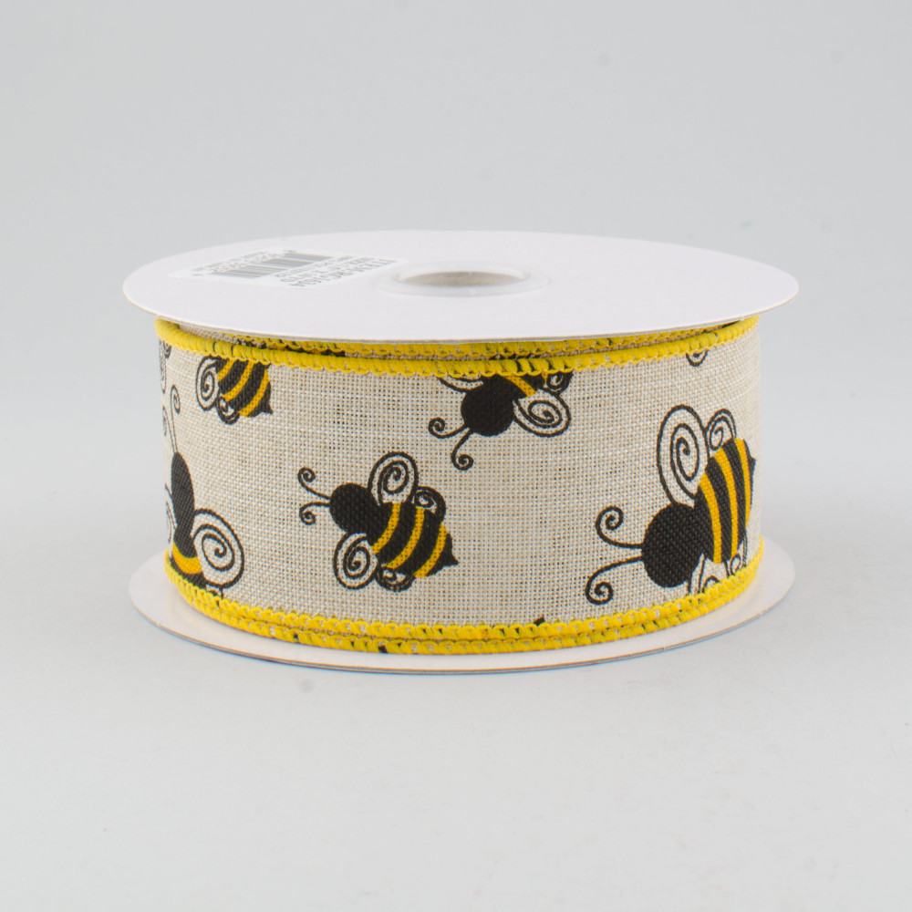 Bumble Bee Ribbon Wired 26 Yard Polka Dot Wired Edge Fabric Ribbon Bee  Vertical Stripe Craft Ribbon Decorative Ribbon DIY for Wrapping, Party