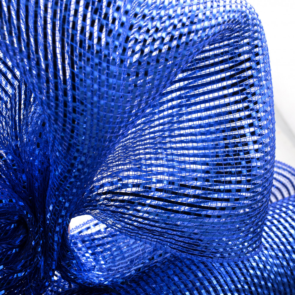 21 Royal Blue Foil Metallic Deco Poly Mesh
