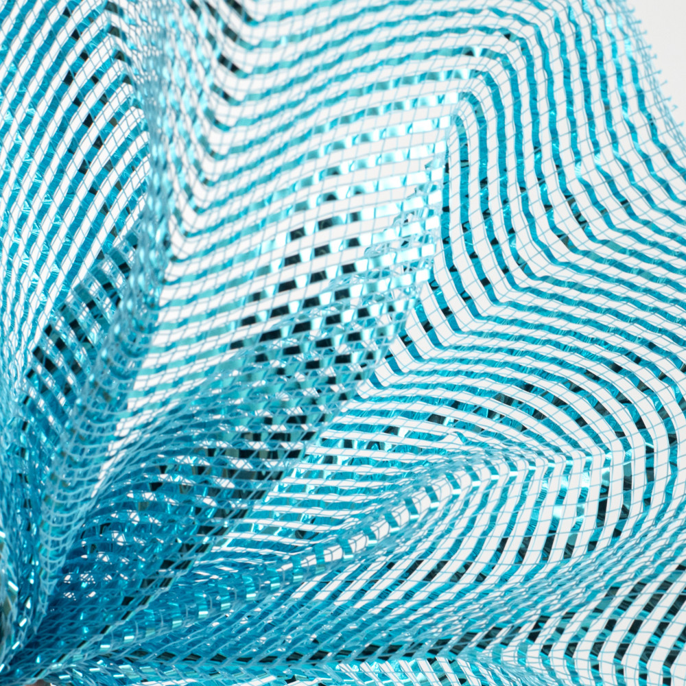 10 Poly Mesh Rolls: Deluxe Wide Foil Turquoise Blue [RE134144] 