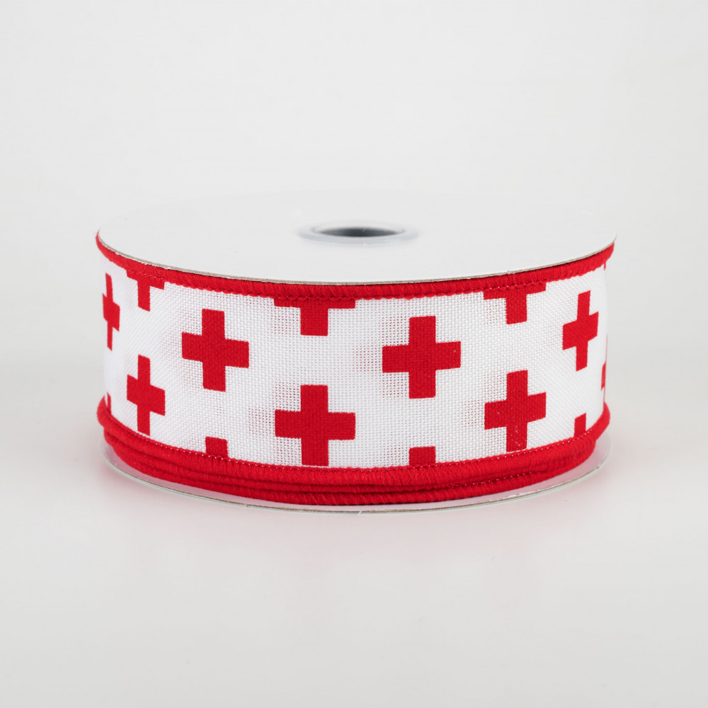 1.5 x 10yd Vertical Stripe Ribbon: Red/White (RGC156524) – The