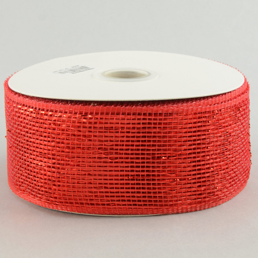 4 Poly Deco Mesh Ribbon: Metallic Red