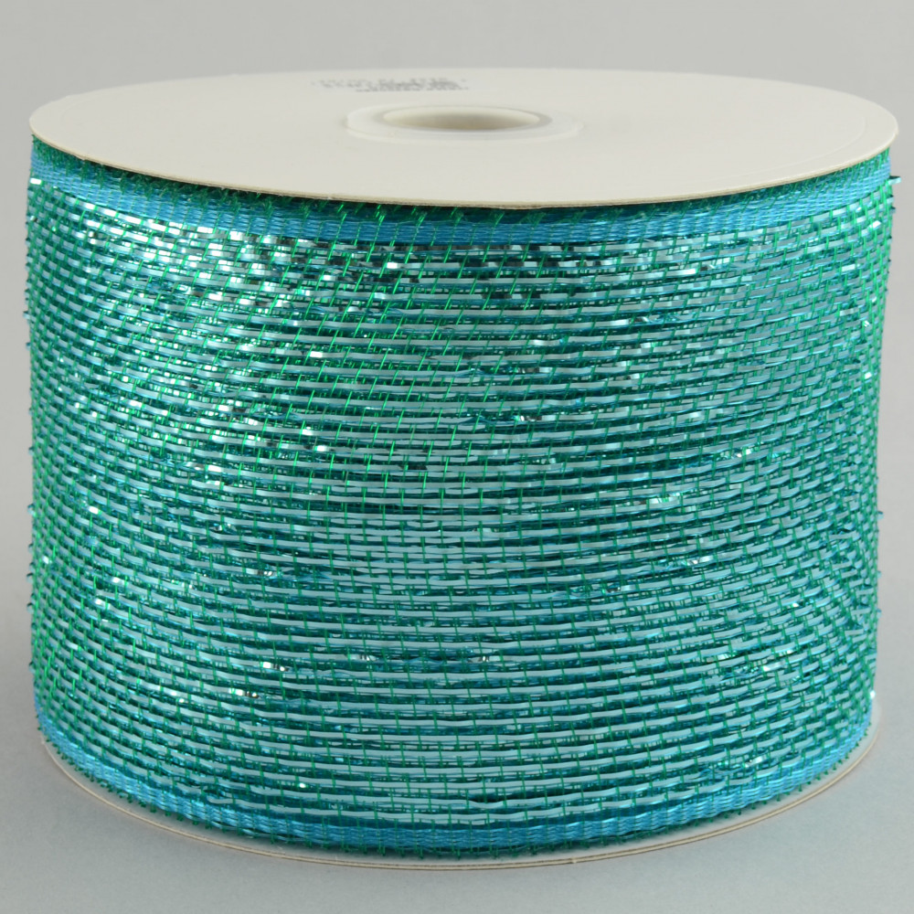 4 Poly Deco Mesh Ribbon: Metallic Emerald Green [RS200506] 
