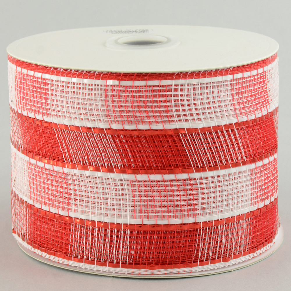 4 Poly Deco Mesh Ribbon: Metallic Red
