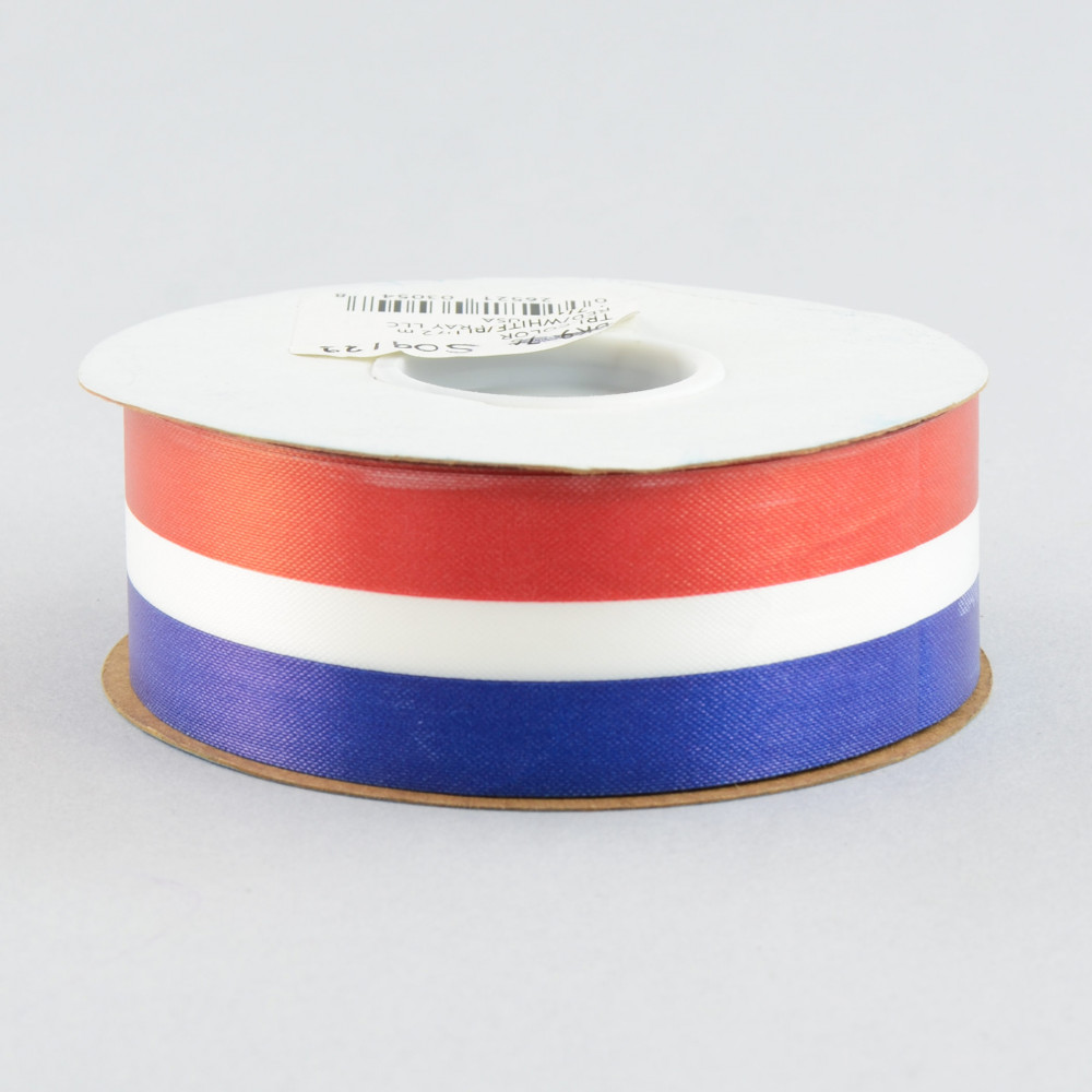 50 Feet Patriotic USA Red White and Blue Waterproof Acetate Ribbon 1 1/4W