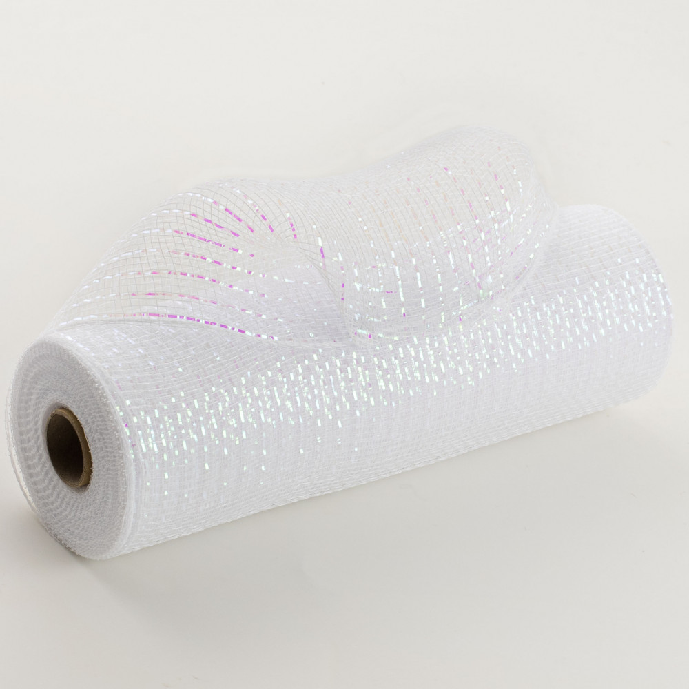 Floral Mesh Wrap Solid Color White ( 10 Inch x 10 Yards