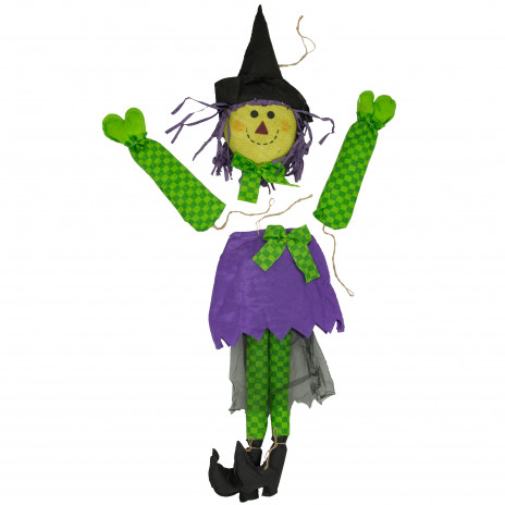 Plush Halloween Witch Wreath Accent: Purple [9728949] - CraftOutlet.com