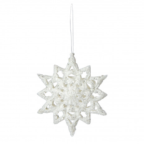 12 Glittered Felt & Foam Snowflake Ornament: Red