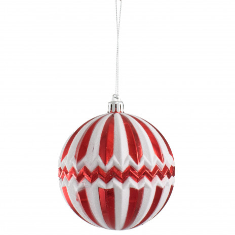 100MM Stripe Chevron Ornament: Red & White [XY8377Y5] - CraftOutlet.com