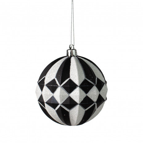 100MM Stripe Diamond Ornament: Black & White [XY8905TX] - CraftOutlet.com