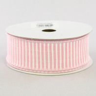 1.5 Gingham Check Wired Ribbon: Tan & Cream (10 Yards)
