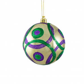 15pcs 3cm/1.18 Inch Mardi Gras Ball Ornaments Mardi Gras Hanging Ornaments  Queens Of Christmas Set Green Golden Purple Assorted Ball Ornament For Mard