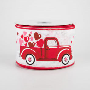 Red Truck Ribbon Truck Ribbon Fall Ribbon Fall Truck Ribbon Wreath Supplies  Wreath Ribbon Craft Supplies Craft Ribbon Ribbon Bulk Ribbon Wir 