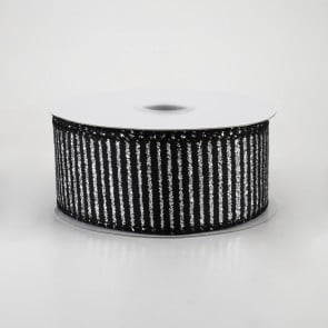 Silver Mesh with Solid Silver Edges Wired Ribbon, 5/8x25 Yards