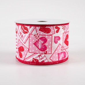 20 Yards Valentine Red Pink Striped Acetate Waterproof Ribbon 3/4W