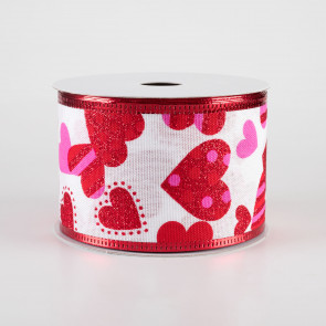 KatchOn, Grosgrain Wired Valentine Ribbon - 30 Yards, Pack of 3 | White and  Red Valentines Day Ribbon | Valentines Ribbons for Crafts | Valentines DIY