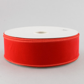 2.5 Deluxe Velvet Satin Backing Ribbon: Red (10 Yards)