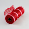10 Poly Mesh Roll: Red with Deluxe Wide Red Foil [RE134124