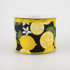 2.5 Linen Lemon Flower Ribbon: Natural (10 Yards)