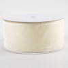 Versatile Velvet Creamy Ivory Indoor/Outdoor Wired Craft Ribbon 2 x 50 Yards